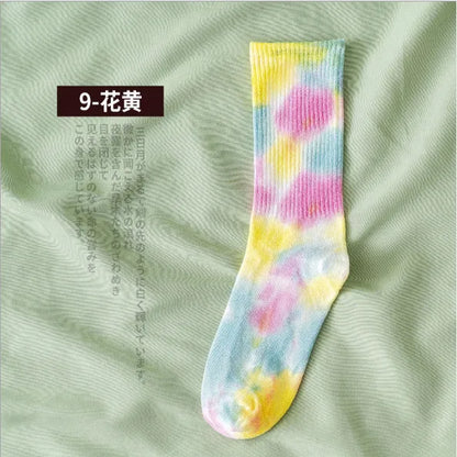 Tie-Dye Socks Street Trend High-Top Socks Cotton Socks Basketball Men Socks Skateboard Color Socks Wholesale Nihaojewelry