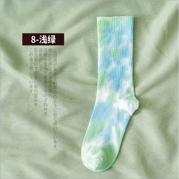 Tie-Dye Socks Street Trend High-Top Socks Cotton Socks Basketball Men Socks Skateboard Color Socks Wholesale Nihaojewelry