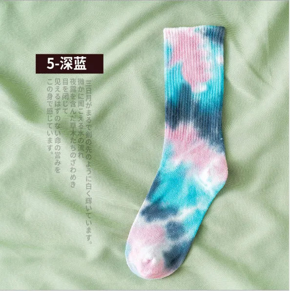 Tie-Dye Socks Street Trend High-Top Socks Cotton Socks Basketball Men Socks Skateboard Color Socks Wholesale Nihaojewelry