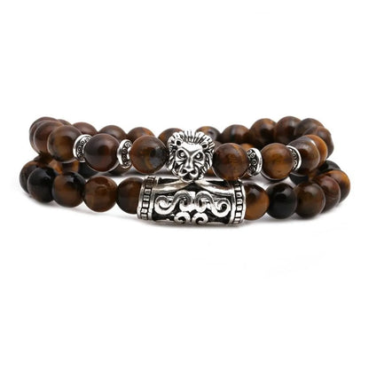 Tiger Eye Stone Owl Buddha Head Bend Set Bracelet Lion Head Elephant Beaded Bracelet