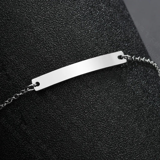 Titanium&Stainless Steel Fashion Geometric Id 
 Bracelet  (Steel Color)  Fine Jewelry Nhhf1347-Steel-Color