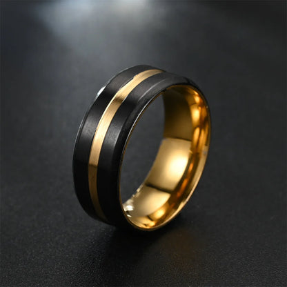 European And American Fashion New Style High-End Elegant Noble Black Slotted Room Colorful Men'S Domineering Ring Manufacturer Sales