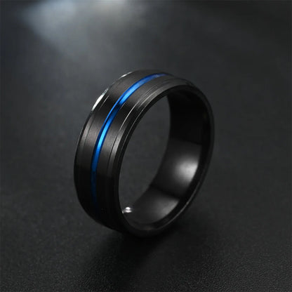 European And American Fashion New Style High-End Elegant Noble Black Slotted Room Colorful Men'S Domineering Ring Manufacturer Sales