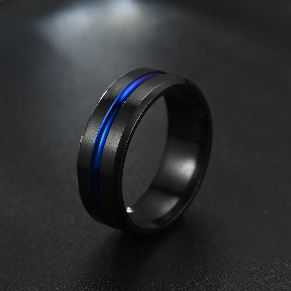 European And American Fashion New Style High-End Elegant Noble Black Slotted Room Colorful Men'S Domineering Ring Manufacturer Sales