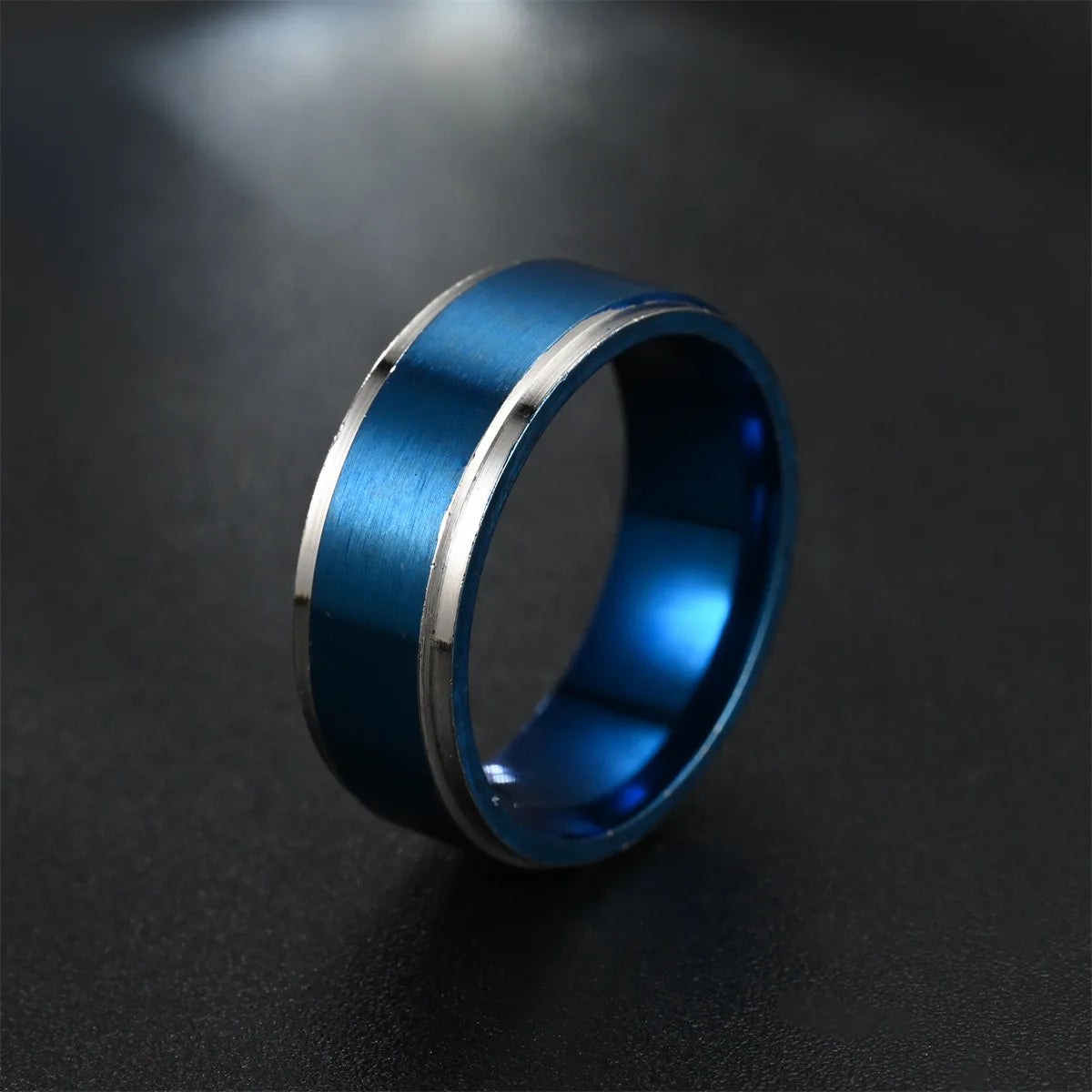 European And American Fashion New Style High-End Elegant Noble Black Slotted Room Colorful Men'S Domineering Ring Manufacturer Sales