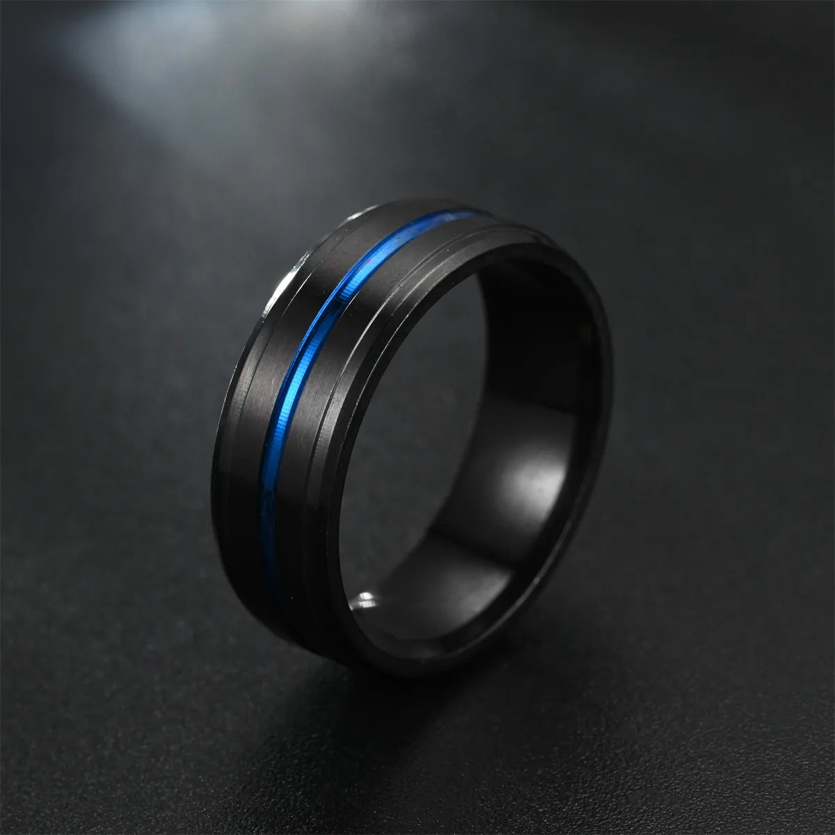 European And American Fashion New Style High-End Elegant Noble Black Slotted Room Colorful Men'S Domineering Ring Manufacturer Sales