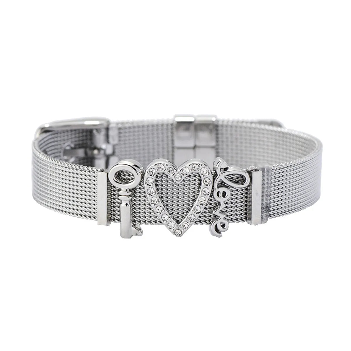 Titanium&Stainless Steel Fashion Sweetheart Bracelet  (Steel Color) Nhhn0373-Steel-Color