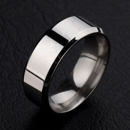 Titanium&stainless Steel Simple Geometric Ring  (blue-5) Nhhf0311-blue-5