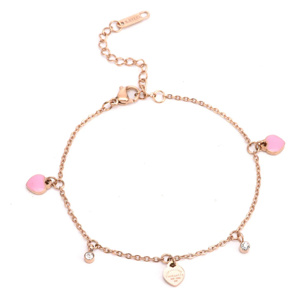 Titanium Steel 18K Gold Plated Casual Plating Heart Shape Acrylic Bracelets Necklace