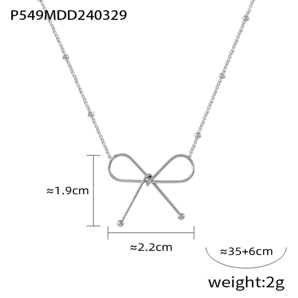 Titanium Steel 18K Gold Plated Casual Simple Style Commute Plating Bow Knot Bracelets Necklace