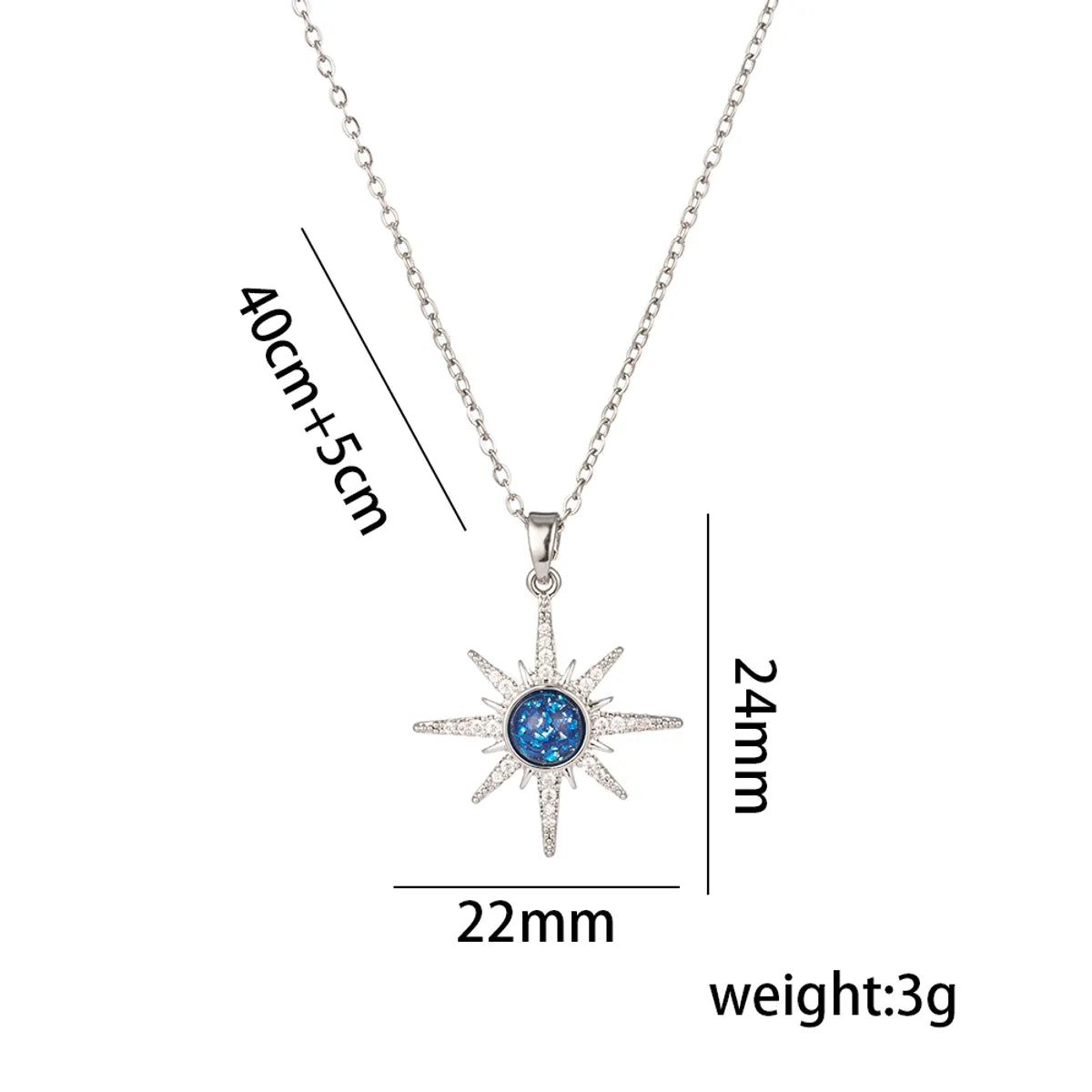 Titanium Steel 18K Gold Plated Casual Simple Style Inlay Star Moon Planet Moonstone Zircon Pendant Necklace