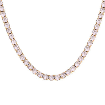 Titanium Steel 18K Gold Plated Elegant Glam Geometric Zircon Necklace