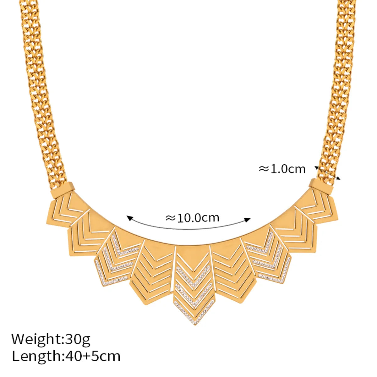 Titanium Steel 18K Gold Plated Hip-Hop Exaggerated Modern Style Flag Hollow Out Inlay Rhinestones Necklace