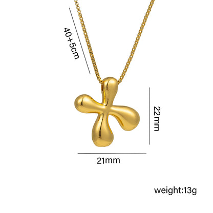 Wholesale Jewelry Hip-Hop Simple Style Letter Titanium Steel 18K Gold Plated Plating Pendant Necklace