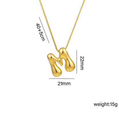 Wholesale Jewelry Hip-Hop Simple Style Letter Titanium Steel 18K Gold Plated Plating Pendant Necklace