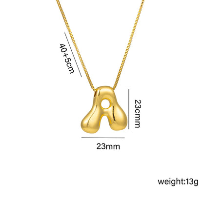 Wholesale Jewelry Hip-Hop Simple Style Letter Titanium Steel 18K Gold Plated Plating Pendant Necklace