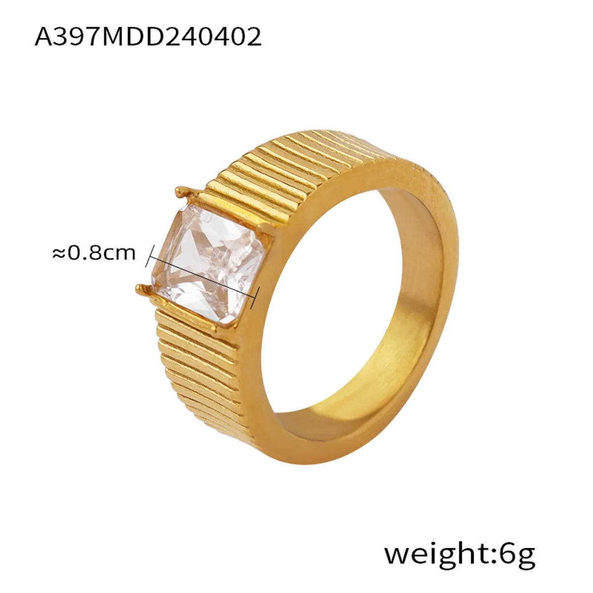 Titanium Steel 18K Gold Plated IG Style Simple Style Commute Plating Inlay Solid Color Rhinestones Zircon Rings Earrings Necklace