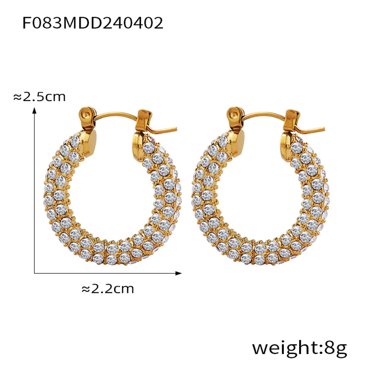 Titanium Steel 18K Gold Plated IG Style Simple Style Commute Plating Inlay Solid Color Rhinestones Zircon Rings Earrings Necklace