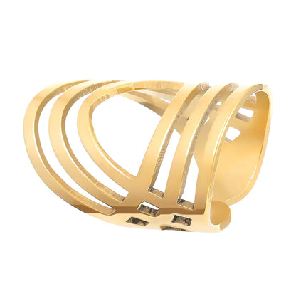 Titanium Steel 18K Gold Plated Nordic Style Simple Style Geometric Rings