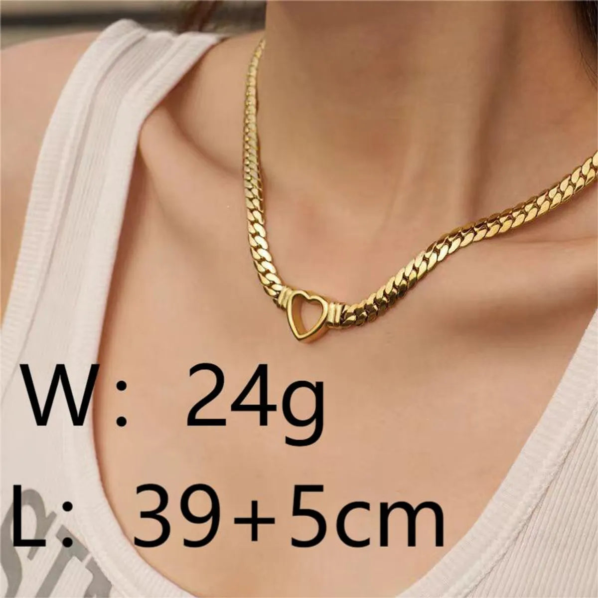 Wholesale Jewelry Retro Commute Solid Color Titanium Steel 18K Gold Plated Plating Necklace