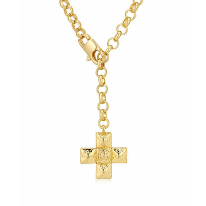 Titanium Steel 18k Gold Plated Retro Cross Plating Pendant Necklace