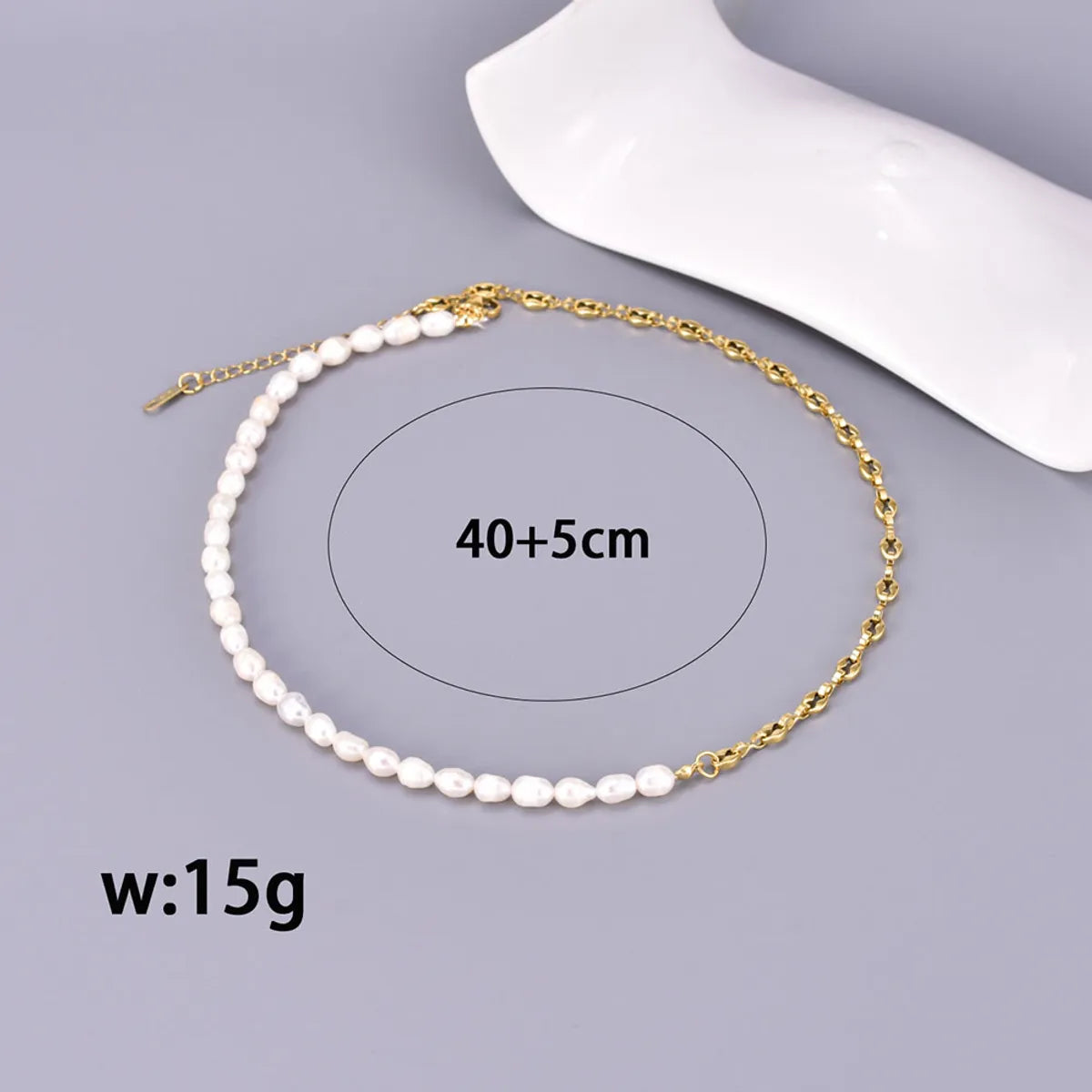 Wholesale Jewelry Simple Style Classic Style Pearl 304 Stainless Steel Titanium Steel Freshwater Pearl 18K Gold Plated Beaded Plating Bracelets Necklace