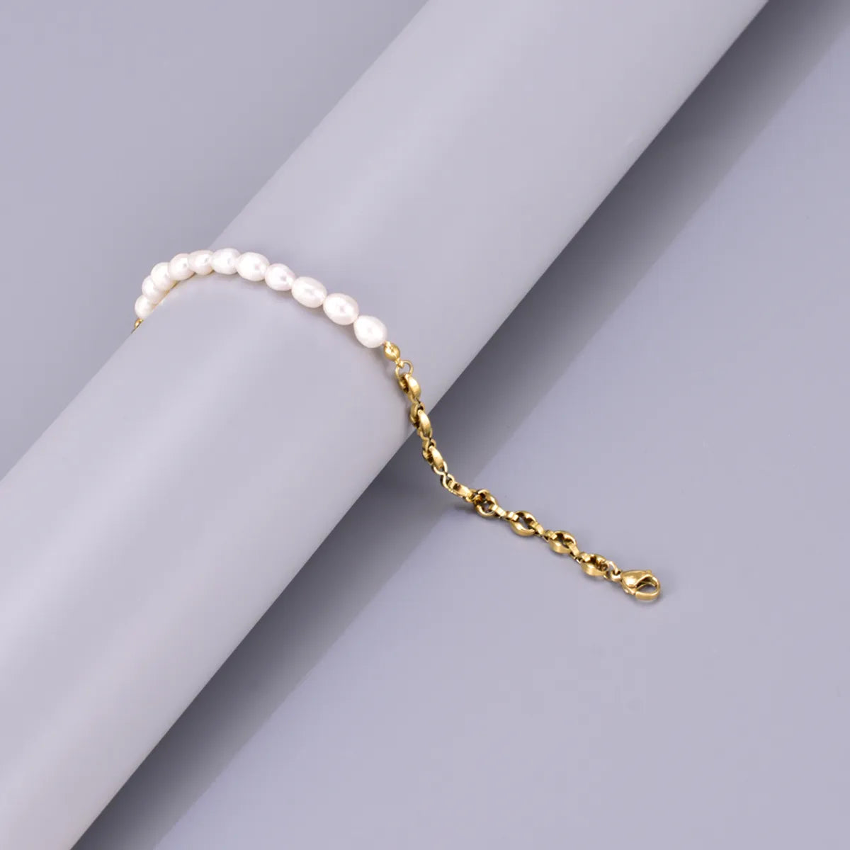 Wholesale Jewelry Simple Style Classic Style Pearl 304 Stainless Steel Titanium Steel Freshwater Pearl 18K Gold Plated Beaded Plating Bracelets Necklace