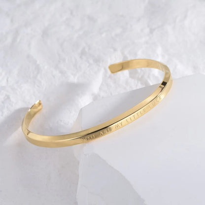 Titanium Steel 18K Gold Plated Simple Style Classic Style Plating Solid Color Bangle