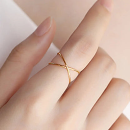 Titanium Steel 18K Gold Plated Simple Style Geometric Rings