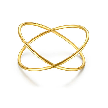 Titanium Steel 18K Gold Plated Simple Style Geometric Rings