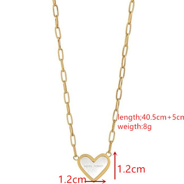 Wholesale Jewelry Simple Style Heart Shape Titanium Steel Titanium Steel 18K Gold Plated Necklace