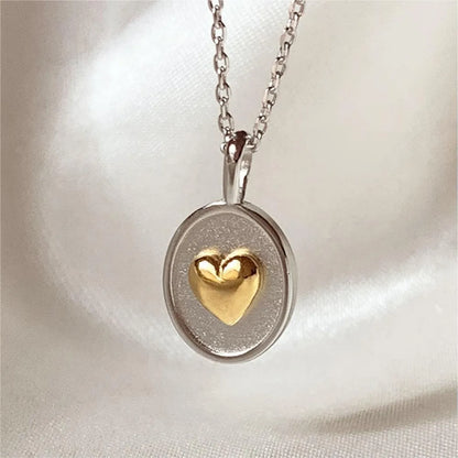 Wholesale Jewelry Simple Style Heart Shape 201 Stainless Steel 304 Stainless Steel Titanium Steel 18K Gold Plated Plating Pendant Necklace