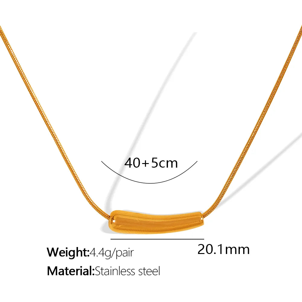 Titanium Steel 18K Gold Plated Simple Style Irregular Plating Lines Pendant Necklace