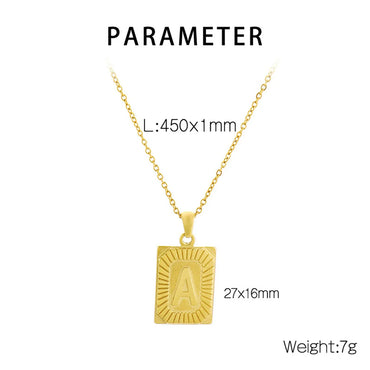 Titanium Steel 18K Gold Plated Simple Style Letter Pendant Necklace