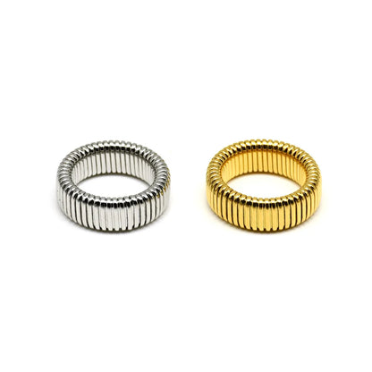 Wholesale Jewelry Simple Style Solid Color Titanium Steel 18K Gold Plated Plating Rings