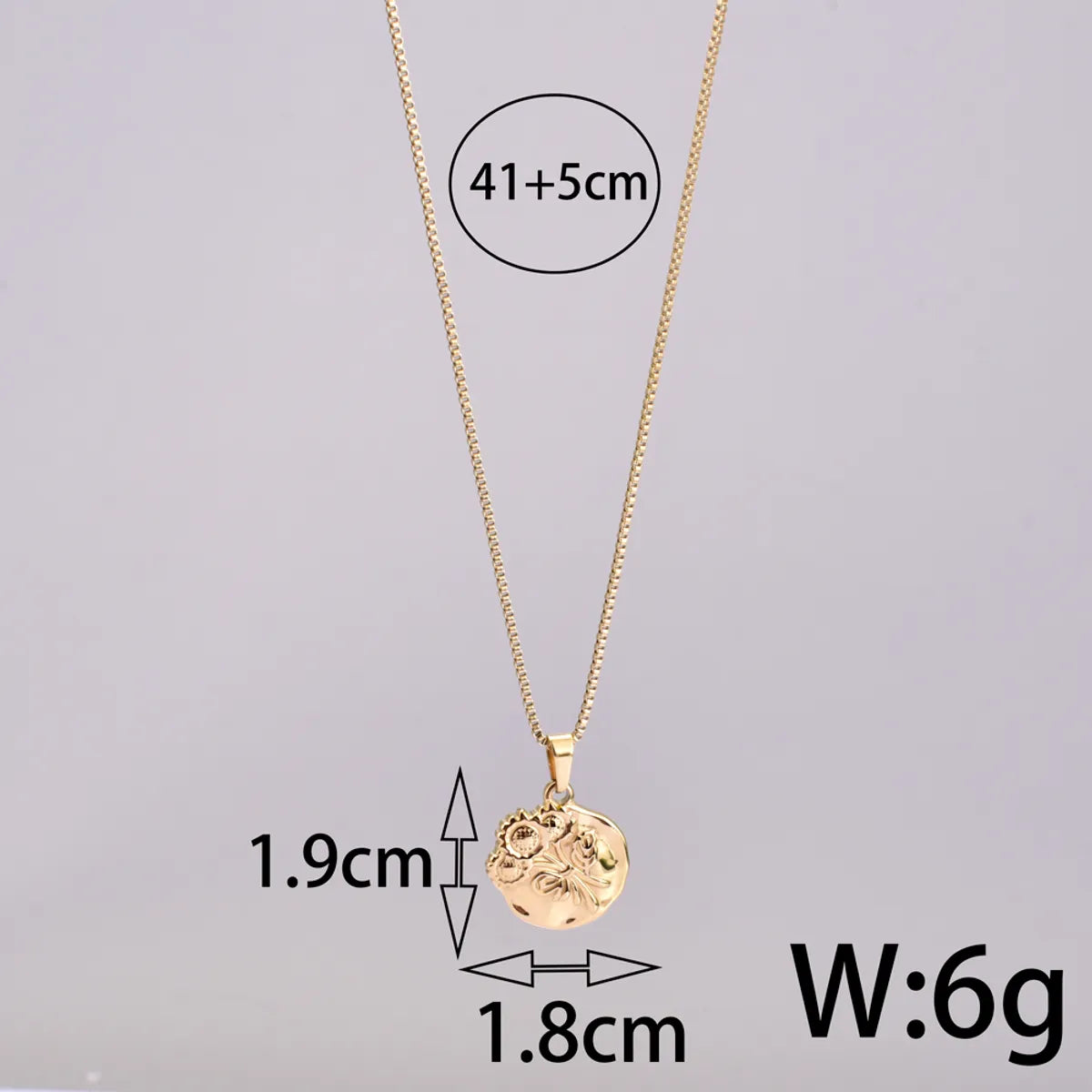 Titanium Steel 18K Gold Plated Simple Style Sunflower Pendant Necklace