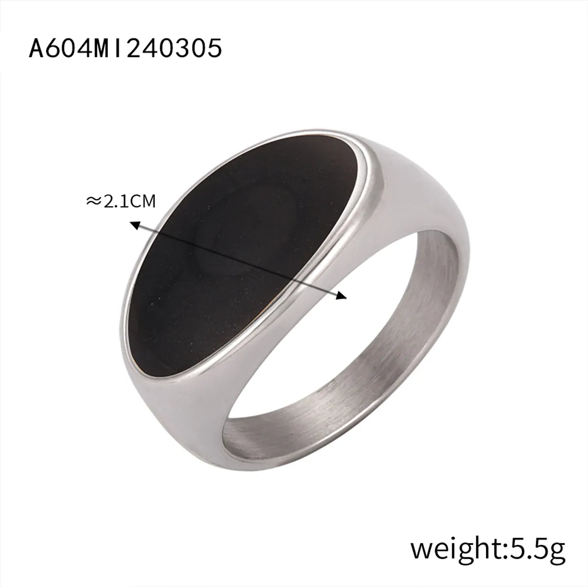 Wholesale Jewelry Streetwear Oval Titanium Steel 18K Gold Plated Enamel Plating Rings