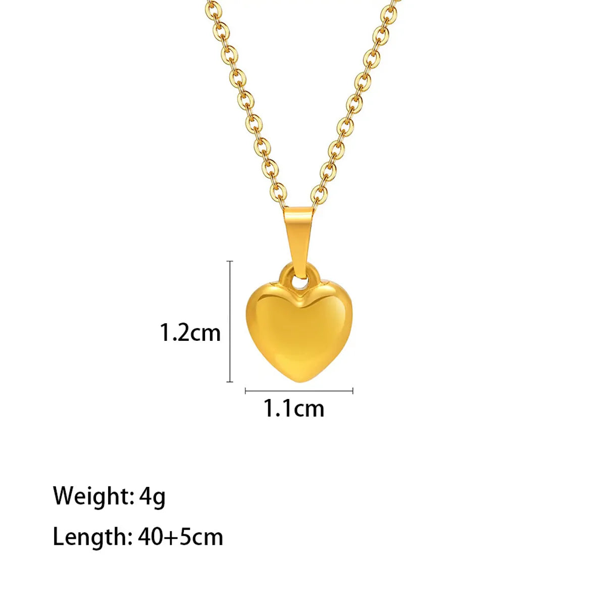 Titanium Steel 18K Gold Plated Vacation Simple Style Commute Heart Shape Polishing Bracelets Earrings Necklace