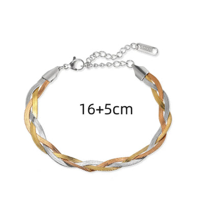 Titanium Steel Basic Modern Style Classic Style Braid Geometric Solid Color Bracelets