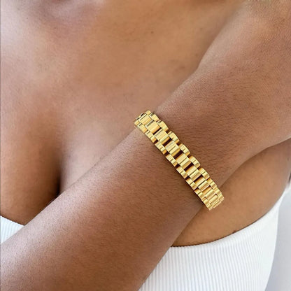 Geometric Titanium Steel 18k Gold Plated