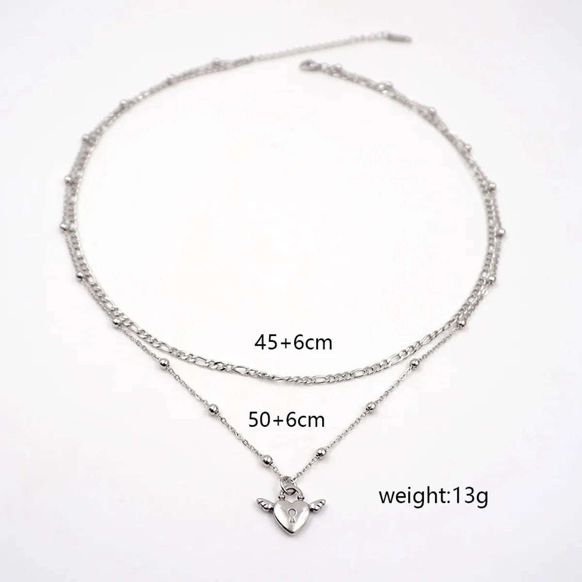 Titanium Steel Casual Modern Style Simple Style Angel Wings Handmade Layered Necklaces