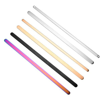 1 Piece Titanium Steel Solid Color DIY Bangle Straight Bar