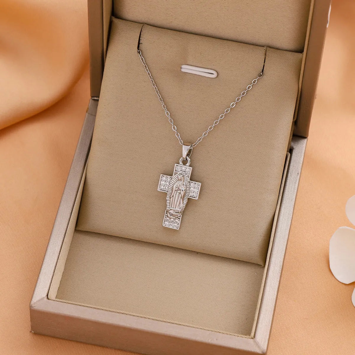 Titanium Steel Casual Simple Style Cross Plating Pendant Necklace