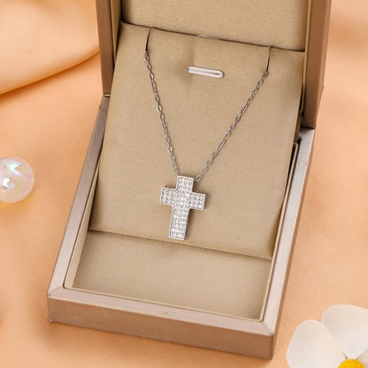 Titanium Steel Casual Simple Style Cross Plating Pendant Necklace