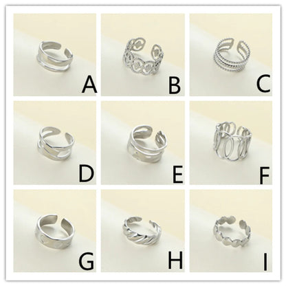 Titanium Steel Casual Simple Style Geometric Open Rings