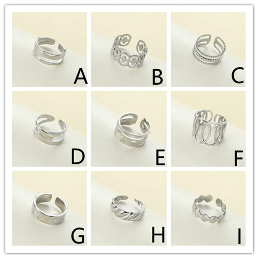 Titanium Steel Casual Simple Style Geometric Open Rings