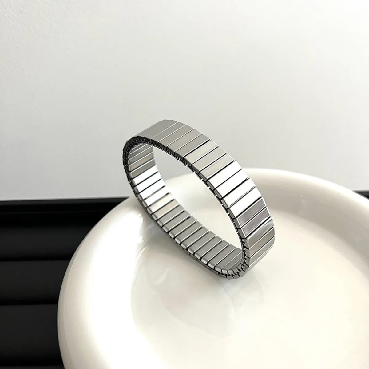 Titanium Steel Casual Simple Style Solid Color Plating Bracelets