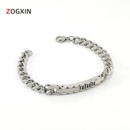 Titanium Steel Casual Simple Style Waves Plating Bracelets