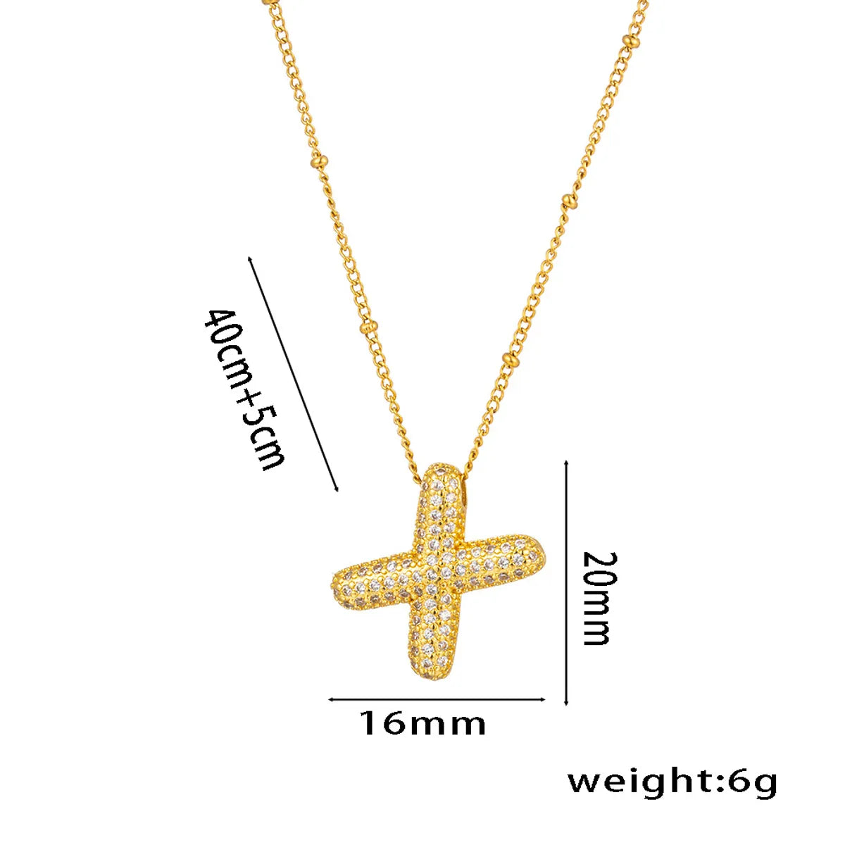 Titanium Steel Copper 18K Gold Plated Casual Simple Style Inlay Letter Zircon Pendant Necklace