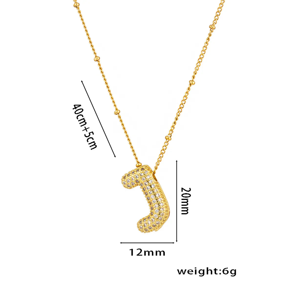 Titanium Steel Copper 18K Gold Plated Casual Simple Style Inlay Letter Zircon Pendant Necklace